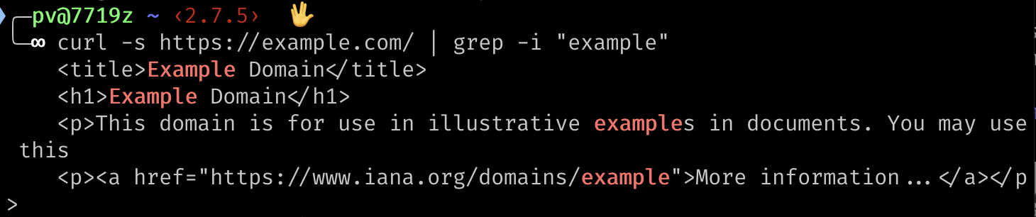 Using curl with grep