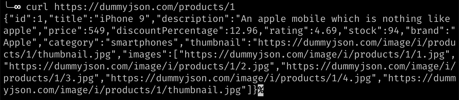 Dummy JSON output from curl
