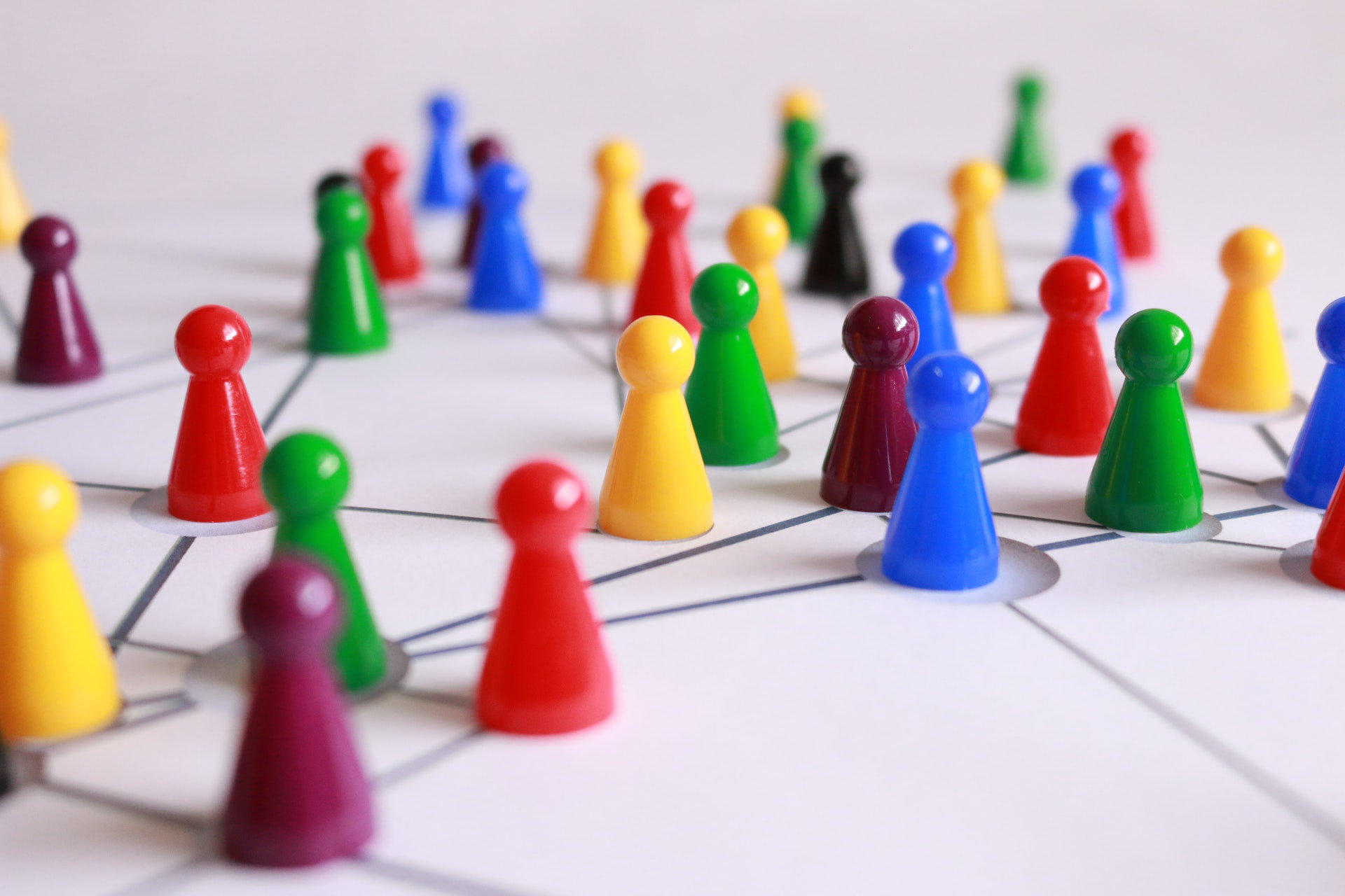 A illustration representing a network of people online